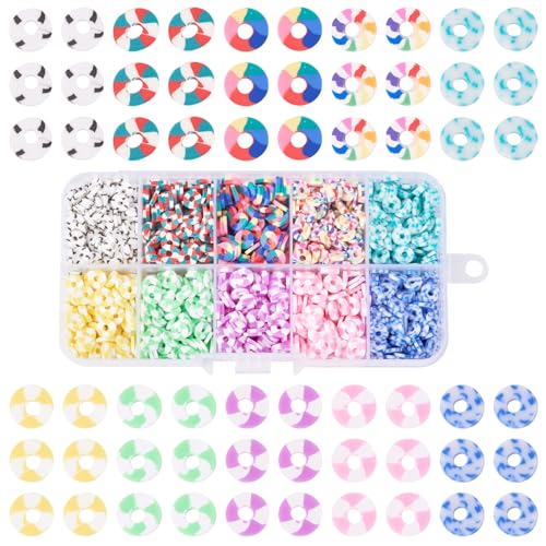 Sparkeads 70 g handgefertigte Polymer-Ton-Perlenstränge, verschiedene Heishi-Perlen, kleine flache, runde Scheiben, lose Abstandshalter-Perle für Schmuckherstellung, Armband, Halskette, Handwerk Sparkeads 70 g handgefertigte Polymer-Ton-Perlenstränge, verschiedene Heishi-Perlen, kleine flache, runde Scheiben, lose Abstandshalter-Perle für Schmuckherstellung, Armband, Halskette, Handwerk von Sparkeads