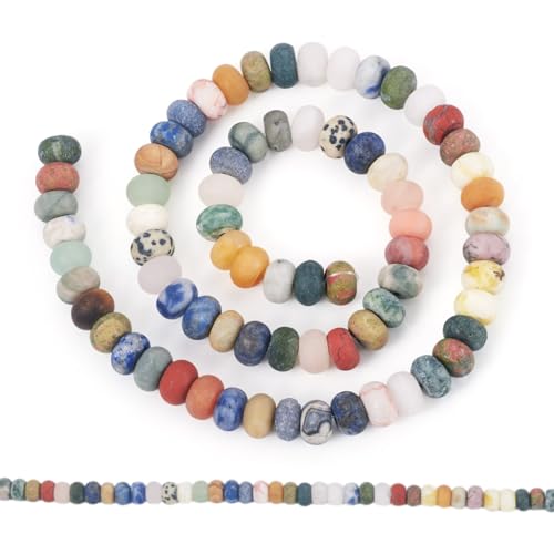 Sparkeads 73 Stück 8 x 5 mm mattierte Naturstein-Perlen, Stränge, Rondelle, Scheibe, Edelsteinperlen, lose Abstandshalter, Edelsteine für DIY-Halsketten, Armbänder, Ohrringe, Schmuck, Handwerk Sparkeads 73 Stück 8 x 5 mm mattierte Naturstein-Perlen, Stränge, Rondelle, Scheibe, Edelsteinperlen, lose Abstandshalter, Edelsteine für DIY-Halsketten, Armbänder, Ohrringe, Schmuck, Handwerk von Sparkeads