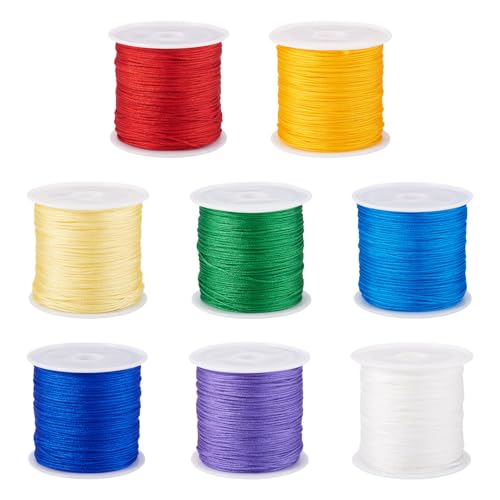 Sparkeads 8 Rollen 0,8 mm geflochtene Nylonfäden, Schmuckseil für Halsketten, Ohrringe, Armbänder, DIY-Schmuckherstellung, 40 m / Rolle Sparkeads 8 Rollen 0,8 mm geflochtene Nylonfäden, Schmuckseil für Halsketten, Ohrringe, Armbänder, DIY-Schmuckherstellung, 40 m / Rolle von Sparkeads