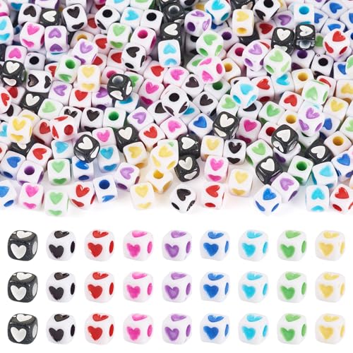 Sparkeads 900 Stück 4,5 mm große quadratische Herzperlen aus Acryl mit Loch, Pony, lose Abstandshalter, Kunststoffperlen, kleine Liebesanhänger für Schmuckherstellung, DIY, Ohrringe, Halsketten Sparkeads 900 Stück 4,5 mm große quadratische Herzperlen aus Acryl mit Loch, Pony, lose Abstandshalter, Kunststoffperlen, kleine Liebesanhänger für Schmuckherstellung, DIY, Ohrringe, Halsketten von Sparkeads