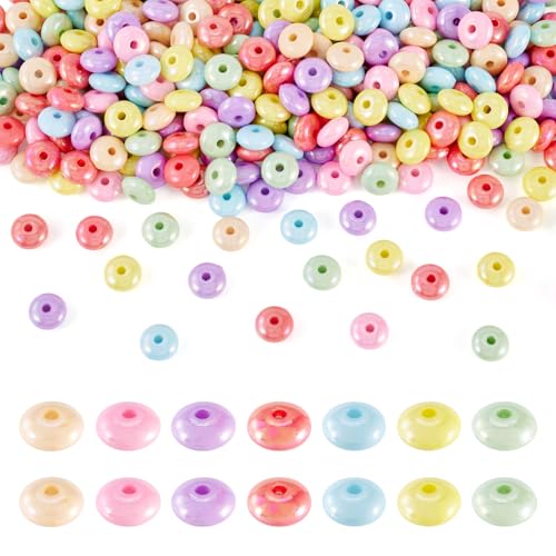 Sparkeads Acrylperlen, UV-beschichtet, flach, rund, Kawaii-Perlen, verschiedene Münzen, lose Perlen für Schmuckherstellung, Armband, Ohrringe, Anhänger, Schlüsselanhänger, Bastelzubehör, 350 Stück Sparkeads Acrylperlen, UV-beschichtet, flach, rund, Kawaii-Perlen, verschiedene Münzen, lose Perlen für Schmuckherstellung, Armband, Ohrringe, Anhänger, Schlüsselanhänger, Bastelzubehör, 350 Stück von Sparkeads