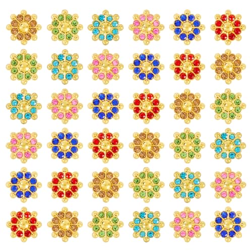 Sparkeads Blumen-Cabochons aus Legierung, Strass, bunte Kristall-Blumen, flache Rückseite, Strasssteine, Cabochons, Großpackung, runde Kristallverzierungen für selbstgemachten Schmuck, Hochzeit Sparkeads Blumen-Cabochons aus Legierung, Strass, bunte Kristall-Blumen, flache Rückseite, Strasssteine, Cabochons, Großpackung, runde Kristallverzierungen für selbstgemachten Schmuck, Hochzeit von Sparkeads