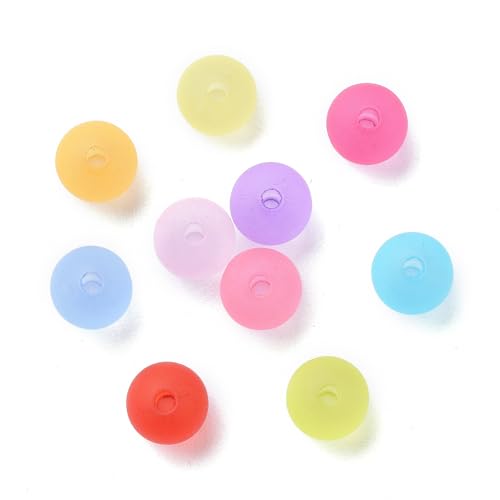 Sparkeads Bunte runde Perlen, 12 mm, gefrostet, Acryl-Kugelperlen, gebohrt, lose Abstandshalter, Sommer-Bastelperlen für selbstgemachte Halsketten, Ohrringe, Armbänder, Schmuckherstellung, 100 Stück Sparkeads Bunte runde Perlen, 12 mm, gefrostet, Acryl-Kugelperlen, gebohrt, lose Abstandshalter, Sommer-Bastelperlen für selbstgemachte Halsketten, Ohrringe, Armbänder, Schmuckherstellung, 100 Stück von Sparkeads