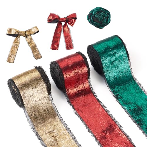 Sparkeads Chiffonband, Polyester, ausgefranst, Gazeband, dünnes Band, Fransen, rohe Kanten, für Hochzeitssträuße, Verpackung, Basteln, Geschenk, Urlaub, Party, Dekorationen, 3 Rollen, 3 Rollen Sparkeads Chiffonband, Polyester, ausgefranst, Gazeband, dünnes Band, Fransen, rohe Kanten, für Hochzeitssträuße, Verpackung, Basteln, Geschenk, Urlaub, Party, Dekorationen, 3 Rollen, 3 Rollen von Sparkeads
