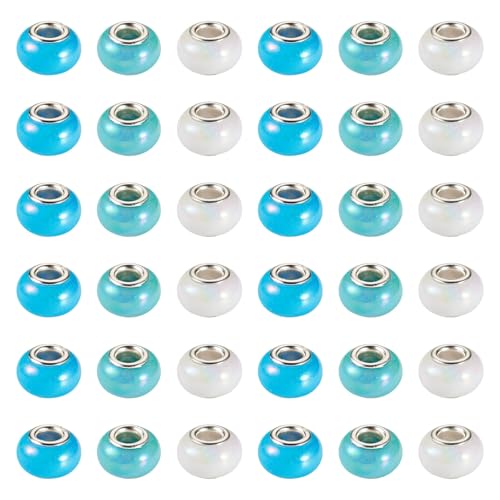 Sparkeads Europäische Bastelperlen aus Kunstharz, undurchsichtig, großes Loch, verschiedene Lampwork-Abstandshalter-Perlen, Sortiment, europäische Perlen für DIY-Charms, Armbänder, Halsketten Sparkeads Europäische Bastelperlen aus Kunstharz, undurchsichtig, großes Loch, verschiedene Lampwork-Abstandshalter-Perlen, Sortiment, europäische Perlen für DIY-Charms, Armbänder, Halsketten von Sparkeads