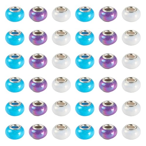 Sparkeads Europäische Perlen aus Kunstharz, undurchsichtig, großes Loch, verschiedene Lampwork-Abstandshalter-Perlen, Sortiment, europäische Bastelperlen für DIY-Charms, Armbänder, Halsketten Sparkeads Europäische Perlen aus Kunstharz, undurchsichtig, großes Loch, verschiedene Lampwork-Abstandshalter-Perlen, Sortiment, europäische Bastelperlen für DIY-Charms, Armbänder, Halsketten von Sparkeads