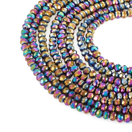 Sparkeads Facettierte Glasperlen, Stränge, 3 x 2 mm, regenbogenbeschichtete Rondelle-Perlen, 0,8 mm Loch, Kristallperlen, lose Abstandshalter für Schmuckherstellung, Armband, Ohrringe, Anhänger Sparkeads Facettierte Glasperlen, Stränge, 3 x 2 mm, regenbogenbeschichtete Rondelle-Perlen, 0,8 mm Loch, Kristallperlen, lose Abstandshalter für Schmuckherstellung, Armband, Ohrringe, Anhänger von Sparkeads