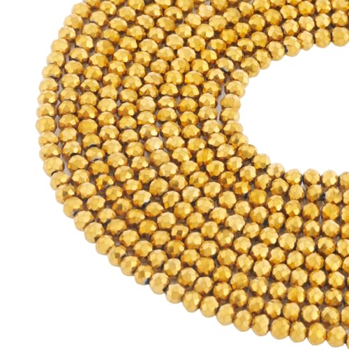Sparkeads Facettierte Glasperlen, Stränge, 3 x 2 mm, vergoldete Rondelle-Perlen, 0,8 mm Loch, Kristallperlen, lose Abstandshalter, Perlen für Schmuckherstellung, Armband, Ohrringe, Anhänger Sparkeads Facettierte Glasperlen, Stränge, 3 x 2 mm, vergoldete Rondelle-Perlen, 0,8 mm Loch, Kristallperlen, lose Abstandshalter, Perlen für Schmuckherstellung, Armband, Ohrringe, Anhänger von Sparkeads