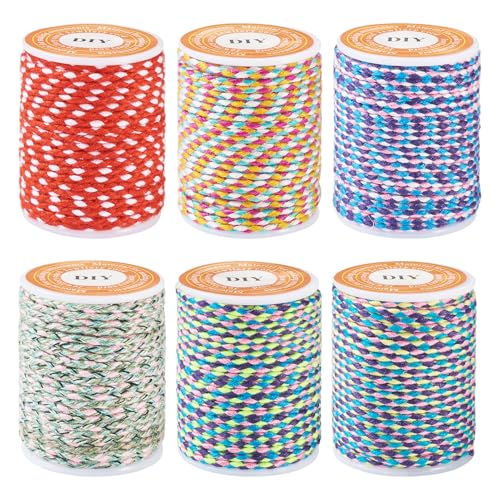 Sparkeads Geflochtene Baumwollkordel, buntes Makramee-Garn, 4-lagig, gedreht, Perlenschnur, Rolle für Halsketten, Wandbehänge, Stricken, Pflanzenaufhänger, Armband, Basteln, Schmuck, Heimdekoration Sparkeads Geflochtene Baumwollkordel, buntes Makramee-Garn, 4-lagig, gedreht, Perlenschnur, Rolle für Halsketten, Wandbehänge, Stricken, Pflanzenaufhänger, Armband, Basteln, Schmuck, Heimdekoration von Sparkeads