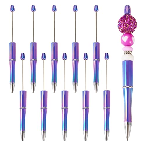 Sparkeads Kugelschreiber, Kunststoff, Perlenstifte, schwarze Tinte, bunt, für Bastelarbeiten, Dekoration, Büro, Schulbedarf, 10 Stück von Sparkeads