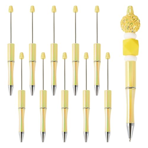 Sparkeads Kugelschreiber, Kunststoff, Perlenstifte, schwarze Tinte, für Bastelarbeiten, personalisierte Stifte, Dekoration, Büro, Schulbedarf, Hellkhaki, 10 Stück von Sparkeads