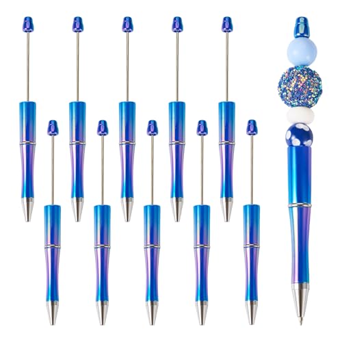 Sparkeads Kugelschreiber, Kunststoff, Perlenstifte, schwarze Tinte, für Bastelarbeiten, personalisierte Stifte, Dekoration, Büro, Schulbedarf, Königsblau, 10 Stück von Sparkeads