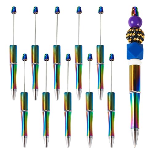 Sparkeads Kugelschreiber, Kunststoff, Perlenstifte, schwarze Tinte, für Bastelarbeiten, personalisierte Stifte, Dekoration, Büro, Schulbedarf, bunt, 10 Stück von Sparkeads