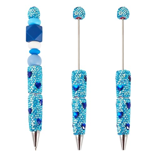 Sparkeads Kugelschreiber, Polymer-Ton, Strasssteine, Kugelschreiber, Kunststoff, Perlenstift, Herz, Strasssteine, Perlenstift für Heimwerker, Dekoration, Büro, Schulbedarf, Capriblau, 2 Stück Sparkeads Kugelschreiber, Polymer-Ton, Strasssteine, Kugelschreiber, Kunststoff, Perlenstift, Herz, Strasssteine, Perlenstift für Heimwerker, Dekoration, Büro, Schulbedarf, Capriblau, 2 Stück von Sparkeads