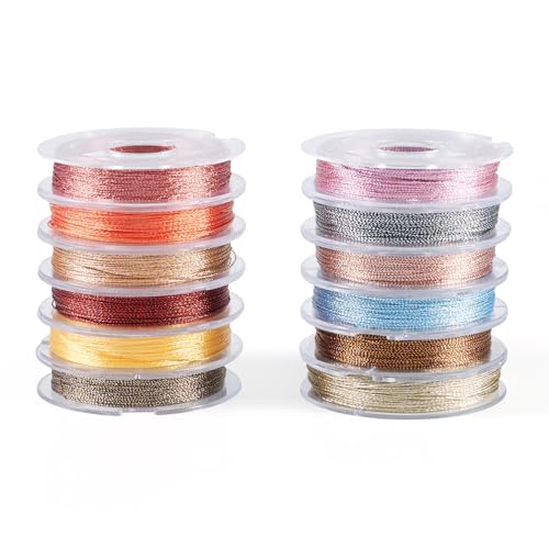 Sparkeads Metallic-Kordel, Lametta-Garn, chinesische Knotenschnur, Rolle für Heimdekoration, Stricken, Weihnachten, DIY, Ornament, Verpackung, Damenhandwerk, 288 m Sparkeads Metallic-Kordel, Lametta-Garn, chinesische Knotenschnur, Rolle für Heimdekoration, Stricken, Weihnachten, DIY, Ornament, Verpackung, Damenhandwerk, 288 m von Sparkeads