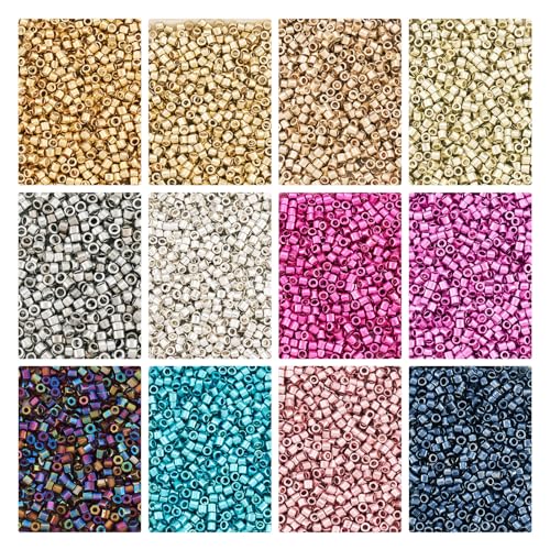 Sparkeads Metallische Glas-Rocailles, 2 mm, Zylinder, Kristallsäulen-Röhre, lose Abstandshalter, Großpackung für Schmuck, Armband, Damen, DIY, Ohrringe, Halsketten, Bastelring Sparkeads Metallische Glas-Rocailles, 2 mm, Zylinder, Kristallsäulen-Röhre, lose Abstandshalter, Großpackung für Schmuck, Armband, Damen, DIY, Ohrringe, Halsketten, Bastelring von Sparkeads