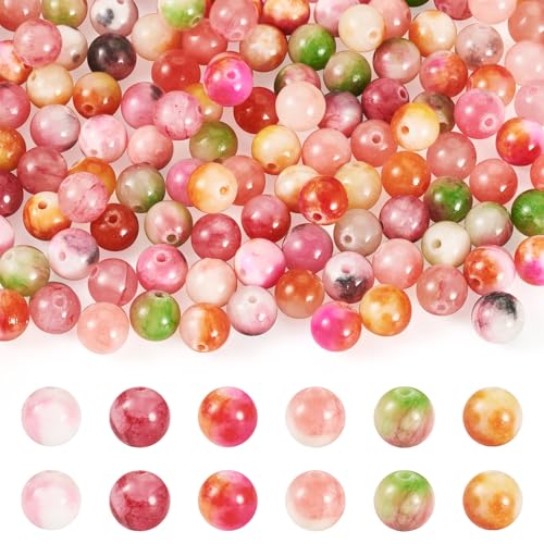 Sparkeads Natürliche persische Jadeperlen, 8 mm, bunte gefärbte Jadesteinperlen, Kristall, Energie, runde Abstandshalter, lose Perlen für Schmuckherstellung, Armbänder, Halsketten, Handwerk, Rot und Sparkeads Natürliche persische Jadeperlen, 8 mm, bunte gefärbte Jadesteinperlen, Kristall, Energie, runde Abstandshalter, lose Perlen für Schmuckherstellung, Armbänder, Halsketten, Handwerk, Rot und von Sparkeads