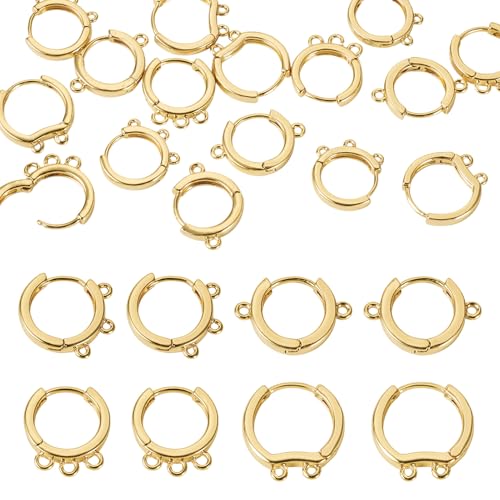 Sparkeads Ohrringhaken aus 18 Karat Messing zur Schmuckherstellung, hypoallergen, baumelnde goldene Ohrringhaken, echte 18 Karat vergoldete Messinghakenringe für Frauen, DIY, Basteln, rund, Loch: 1 Sparkeads Ohrringhaken aus 18 Karat Messing zur Schmuckherstellung, hypoallergen, baumelnde goldene Ohrringhaken, echte 18 Karat vergoldete Messinghakenringe für Frauen, DIY, Basteln, rund, Loch: 1 von Sparkeads