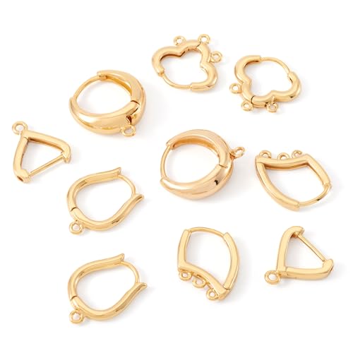 Sparkeads Ohrringhaken aus 18 Karat Messing zur Schmuckherstellung, hypoallergen, baumelnde goldene Ohrringhaken, echte 18 Karat vergoldete Messinghakenringe für Frauen, DIY, Handwerk, Wolke, Loch Sparkeads Ohrringhaken aus 18 Karat Messing zur Schmuckherstellung, hypoallergen, baumelnde goldene Ohrringhaken, echte 18 Karat vergoldete Messinghakenringe für Frauen, DIY, Handwerk, Wolke, Loch von Sparkeads