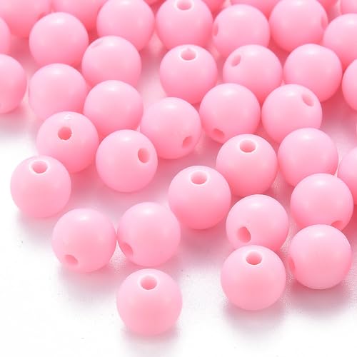 Sparkeads Runde Abstandshalter-Perlen, 8 mm, rosa, undurchsichtig, Acryl-Kugeln, gebohrt, lose Bastelperlen für selbstgemachte Halsketten, Ohrringe, Armbänder, Schmuckherstellung, 200 Stück Sparkeads Runde Abstandshalter-Perlen, 8 mm, rosa, undurchsichtig, Acryl-Kugeln, gebohrt, lose Bastelperlen für selbstgemachte Halsketten, Ohrringe, Armbänder, Schmuckherstellung, 200 Stück von Sparkeads