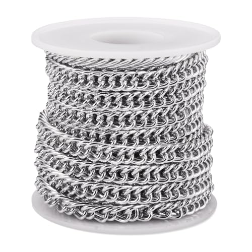 Sparkeads Silberfarbene Aluminium-Panzerkettenrolle, Oxidation, kubanische Gliederketten, dicke gedrehte Kettenglieder, Metall-Bastelketten, Panzerspule für Armband, Schmuckherstellung, Halskette Sparkeads Silberfarbene Aluminium-Panzerkettenrolle, Oxidation, kubanische Gliederketten, dicke gedrehte Kettenglieder, Metall-Bastelketten, Panzerspule für Armband, Schmuckherstellung, Halskette von Sparkeads