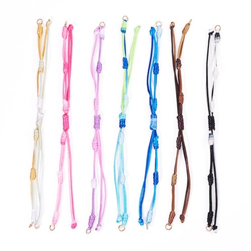 Sparkeads Verstellbare, geflochtene Kordel, Armband mit offenen Binderingen, gewachster Faden, halbfertiges Nylon-Armband für Handgelenk, DIY, Schmuckherstellung, Armreif, passend für Sparkeads Verstellbare, geflochtene Kordel, Armband mit offenen Binderingen, gewachster Faden, halbfertiges Nylon-Armband für Handgelenk, DIY, Schmuckherstellung, Armreif, passend für von Sparkeads