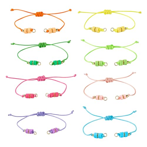 Sparkeads Verstellbare, geflochtene Kordel-Armband mit offenen Binderingen, bunt, gewachster Faden, halbes Finish, Nylon-Armband für Handgelenk, DIY, Damen, Schmuckherstellung, Freundschaftsarmreif Sparkeads Verstellbare, geflochtene Kordel-Armband mit offenen Binderingen, bunt, gewachster Faden, halbes Finish, Nylon-Armband für Handgelenk, DIY, Damen, Schmuckherstellung, Freundschaftsarmreif von Sparkeads