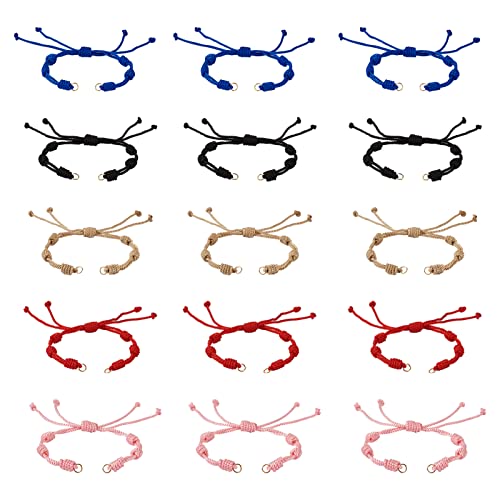 Sparkeads Verstellbare, geflochtene Kordel-Armband mit offenen Binderingen, bunt, gewachster Faden, halbes Finish, Nylon-Armband für Handgelenk, DIY, Damen, Schmuckherstellung, Freundschaftsarmreif Sparkeads Verstellbare, geflochtene Kordel-Armband mit offenen Binderingen, bunt, gewachster Faden, halbes Finish, Nylon-Armband für Handgelenk, DIY, Damen, Schmuckherstellung, Freundschaftsarmreif von Sparkeads