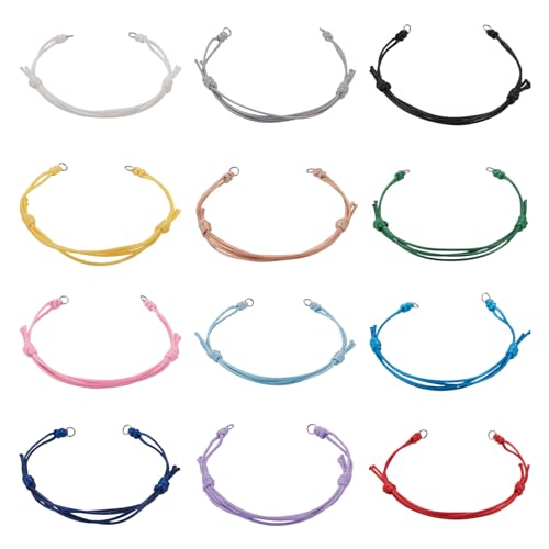 Sparkeads Verstellbare, geflochtene Kordeln, gewachst, geflochtener Faden, halbes fertiges Armband mit Gliedern für selbstgemachte Frauen, Schmuckherstellung, Freundschaft, Sparkeads Verstellbare, geflochtene Kordeln, gewachst, geflochtener Faden, halbes fertiges Armband mit Gliedern für selbstgemachte Frauen, Schmuckherstellung, Freundschaft, von Sparkeads