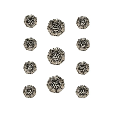 12 Stück Ösenknöpfe mit Blumenmotiv for Anzug, Blazer, Jacke, Sportmantel, 18/23 mm für Stoff(Color8) von SparklWLeaf
