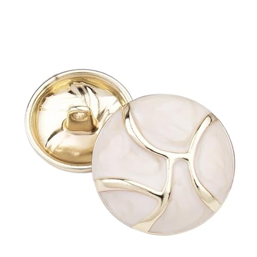 SparklWLeaf 10 Stück Kleidung Dekoration Zubehör 20 mm Knöpfe 5 Farben Metall Nähknöpfe Damen Mantel Jacke Knöpfe für Stoff(Beige,25mm-10pcs) von SparklWLeaf