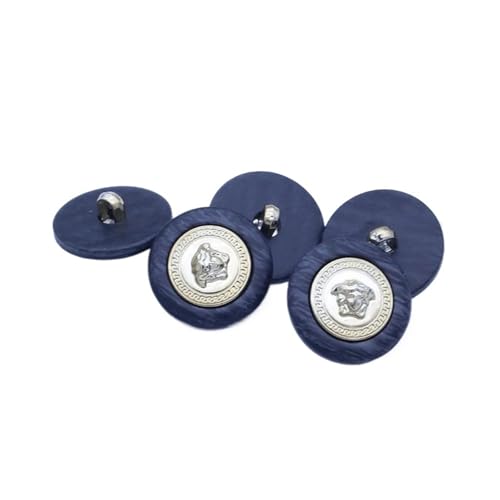SparklWLeaf 10 Stück Kopfknöpfe aus Kunstharz, Metall, rund, for Nähen, handgenähte Knöpfe, Mantel, Windjacke, Kleidungszubehör für Stoff(Black,18.0 MM) von SparklWLeaf