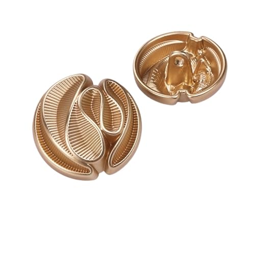 SparklWLeaf 10 Stück Metallknöpfe im Streifendesign for Mäntel, Kleider und Jacken, Elegante und Schlichte Goldfarbene Zierknöpfe für Stoff(18mm-10pcs) von SparklWLeaf