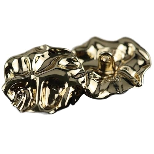 SparklWLeaf 10 Stück Retro konkave unregelmäßig geformte Knöpfe, handgenähte Kleider, Anzüge, Hemden, Jacken, dekorative Knöpfe for Kleidung für Stoff(Gold,1.25cm 0.49inch) von SparklWLeaf