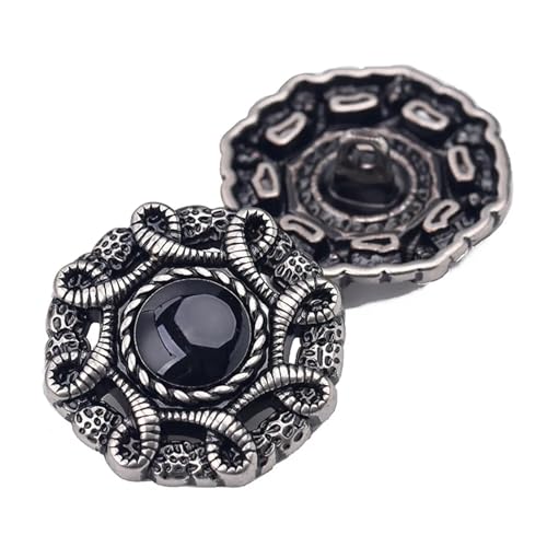 SparklWLeaf 10 Stück große Metallknöpfe for Damen, Mantel, Dekor, 18 mm/23 mm/25 mm, Kleidung, Nähzubehör für Stoff(10pcs Silver,18mm) von SparklWLeaf