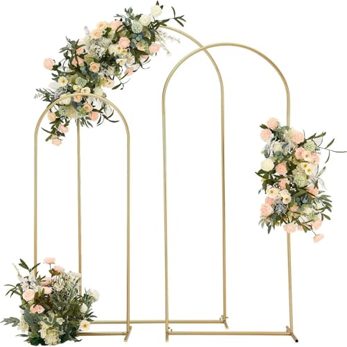 SparklWLeaf 1pc Goldene Arch Stehen Metall Rahmen Hochzeit Geburtstag Party Dekoration Arch Rahmen Gewölbte Halterung Ballon Torbogen Display Hintergrund zur Dekoration(7.2FT(120x220cm)) von SparklWLeaf