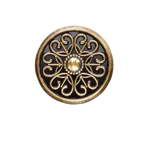 SparklWLeaf 5/10/15pcs 28mm Vintage Runde Blume aushöhlen Metallknöpfe for Kleidung dekorative Nähen Knopf DIY für Stoff(28mm Gold,5pcs) von SparklWLeaf