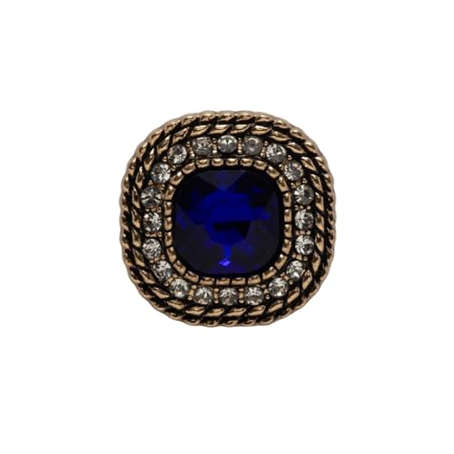 SparklWLeaf 5 Stück Strass-Steine ​​im Retro-Stil, Metall-Ösenknöpfe, for Nähen, for Zuhause, Kleidung, Kunsthandwerk, Zubehör, Dekor, 18–25 mm für Stoff(Blue,25mm) von SparklWLeaf