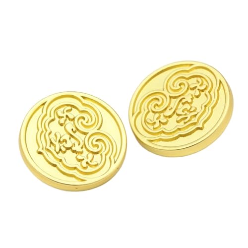 SparklWLeaf 6 Stück 12/15/20 mm Vintage runde goldene Metallknöpfe for Kleidung, DIY, Basteln, handgefertigte Dekorationen für Stoff(Golden,20mm 6Pcs) von SparklWLeaf