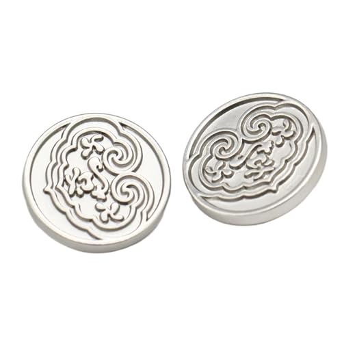 SparklWLeaf 6 Stück 12/15/20 mm Vintage runde goldene Metallknöpfe for Kleidung, DIY, Basteln, handgefertigte Dekorationen für Stoff(Silver,12mm 6Pcs) von SparklWLeaf