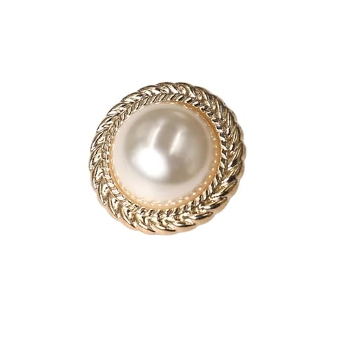 SparklWLeaf 6 Stück 25 mm Juwel Herz Metall Gold Perle Blumenknöpfe for Kleidung Nähzubehör für Stoff(Color12,20mm. 6 Pieces) von SparklWLeaf