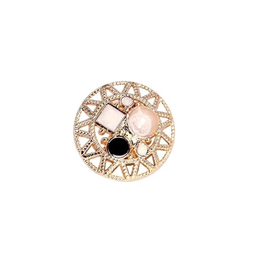 SparklWLeaf 6 Stück 25 mm Juwel Herz Metall Gold Perle Blumenknöpfe for Kleidung Nähzubehör für Stoff(Color4,18mm. 6 Pieces) von SparklWLeaf