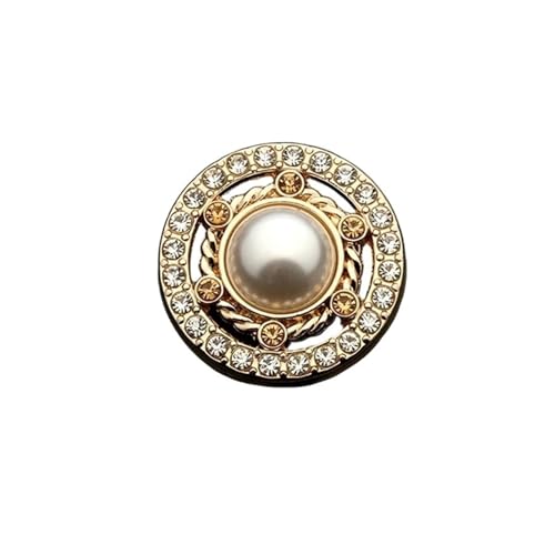 SparklWLeaf 6 Stück 25 mm Juwel Herz Metall Gold Perle Blumenknöpfe for Kleidung Nähzubehör für Stoff(Color6,18mm. 6 Pieces) von SparklWLeaf