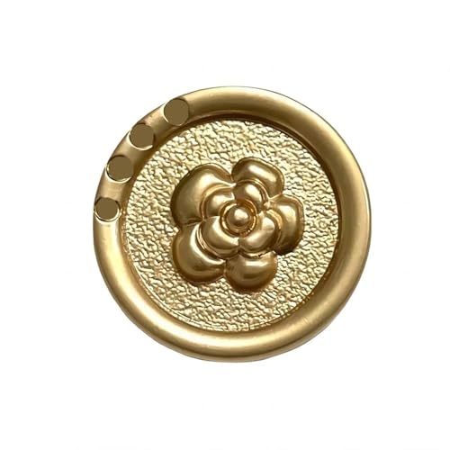 SparklWLeaf 6 Stück runde Blumenform Metall Marken-Nähknöpfe Kleidungszubehör Handarbeit DIY Material Dekoration Gold Schwarz Blau für Stoff(Color1,18mm) von SparklWLeaf