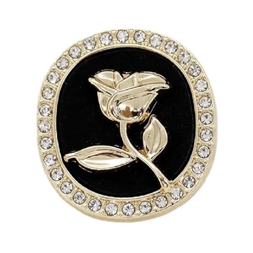 SparklWLeaf 6 Stück runde Blumenform Metall Marken-Nähknöpfe Kleidungszubehör Handarbeit DIY Material Dekoration Gold Schwarz Blau für Stoff(Color10,23mm) von SparklWLeaf