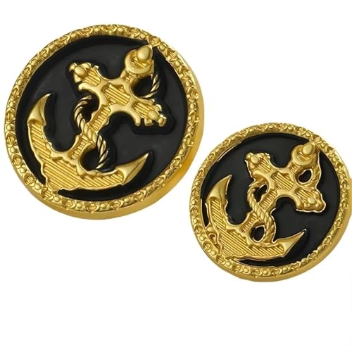 SparklWLeaf 6 Stück runde Blumenform Metall Marken-Nähknöpfe Kleidungszubehör Handarbeit DIY Material Dekoration Gold Schwarz Blau für Stoff(Color11,25mm) von SparklWLeaf