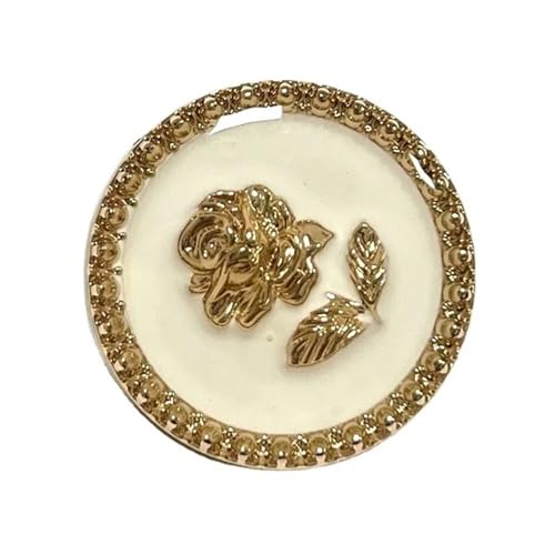 SparklWLeaf 6 Stück runde Blumenform Metall Marken-Nähknöpfe Kleidungszubehör Handarbeit DIY Material Dekoration Gold Schwarz Blau für Stoff(Color17,23mm) von SparklWLeaf