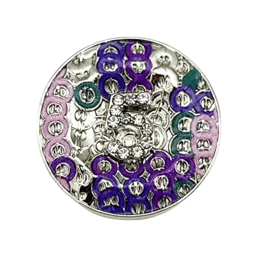 SparklWLeaf 6 Stück runde Blumenform Metall Marken-Nähknöpfe Kleidungszubehör Handarbeit DIY Material Dekoration Gold Schwarz Blau für Stoff(Color18,18mm) von SparklWLeaf