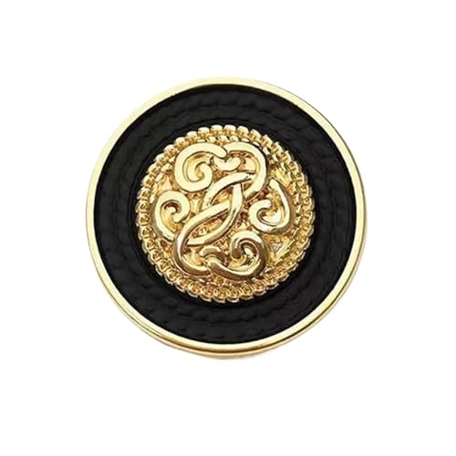 SparklWLeaf 6 Stück runde Blumenform Metall Marken-Nähknöpfe Kleidungszubehör Handarbeit DIY Material Dekoration Gold Schwarz Blau für Stoff(Color22,18mm) von SparklWLeaf