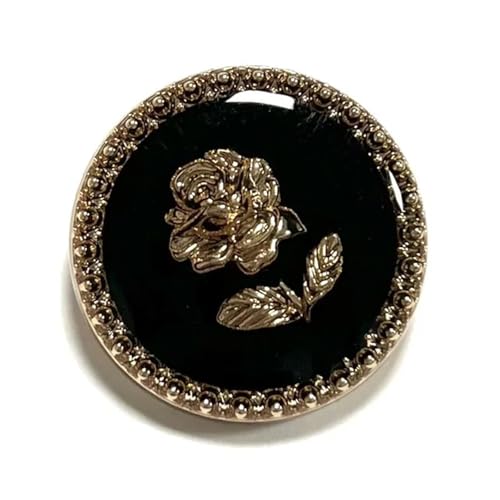 SparklWLeaf 6 Stück runde Blumenform Metall Marken-Nähknöpfe Kleidungszubehör Handarbeit DIY Material Dekoration Gold Schwarz Blau für Stoff(Color27,20mm) von SparklWLeaf